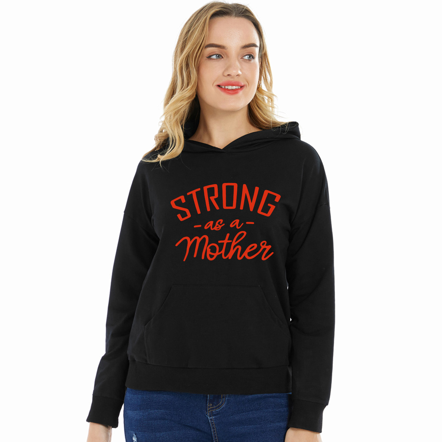 

Women Graphic Letter Print Long-sleeve Hooded Pullover