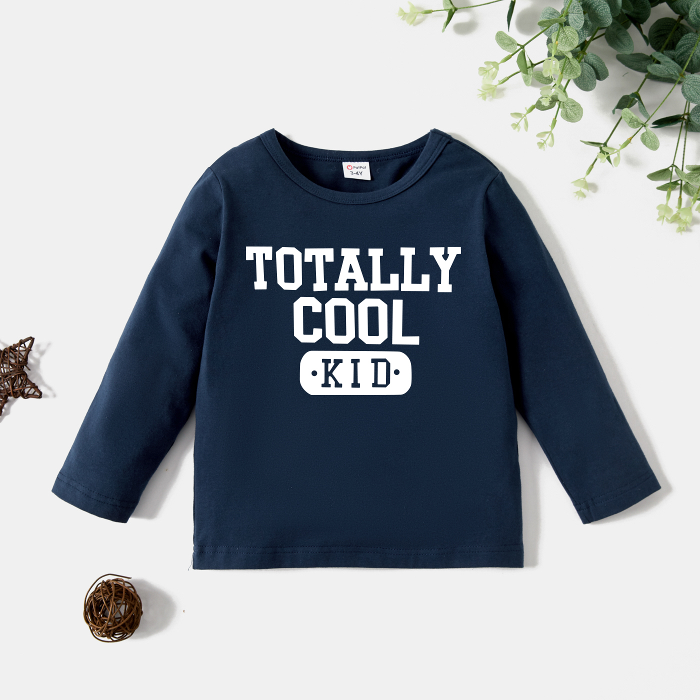 

Toddler Graphic Letter Print Long-sleeve Tee