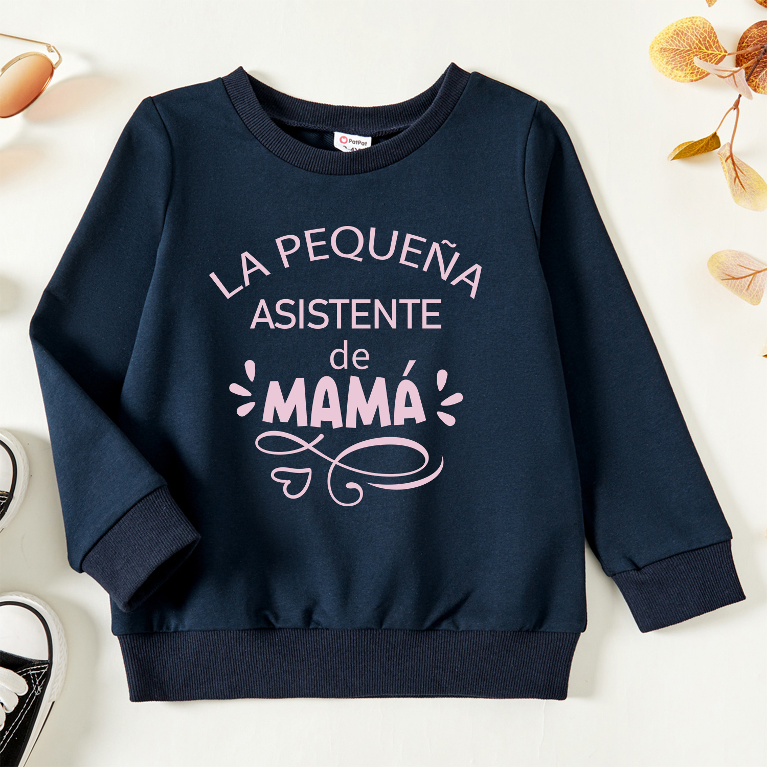 

Toddler Girl Graphic Letter Print Long-sleeve Pullover