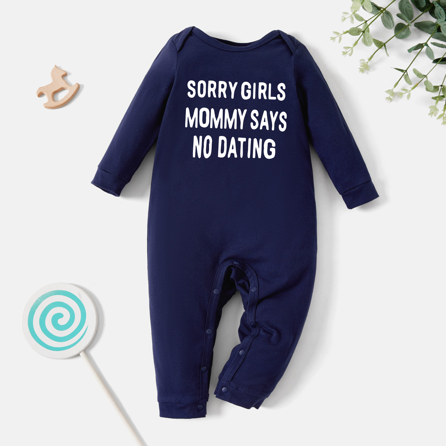 

Baby Boy Graphic Letter Print Long-sleeve Jumpsuit