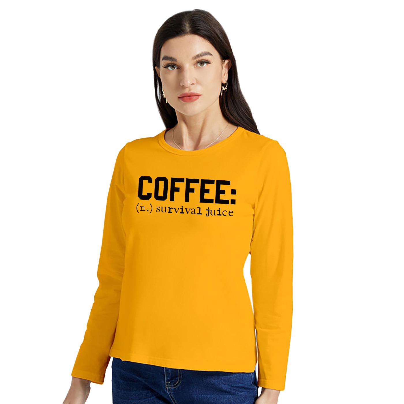 

Women Graphic Letter Print Round-collar Long-sleeve Tee