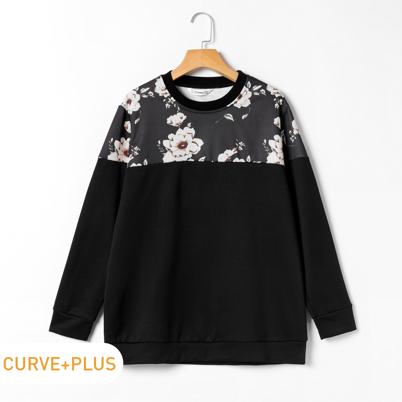 

Women Plus Size Casual Floral Print Pullover Sweatshirt