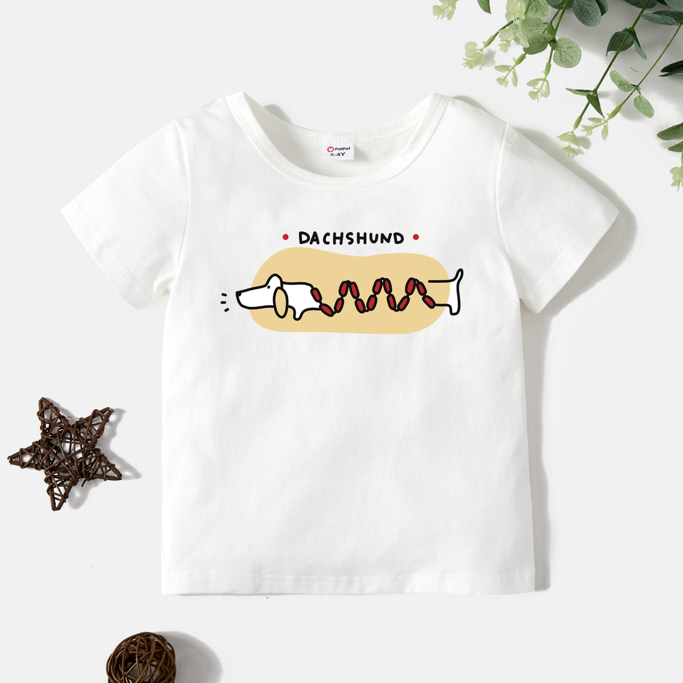 

Toddler Boy Graphic Letter & Dog Print Short-sleeve Tee
