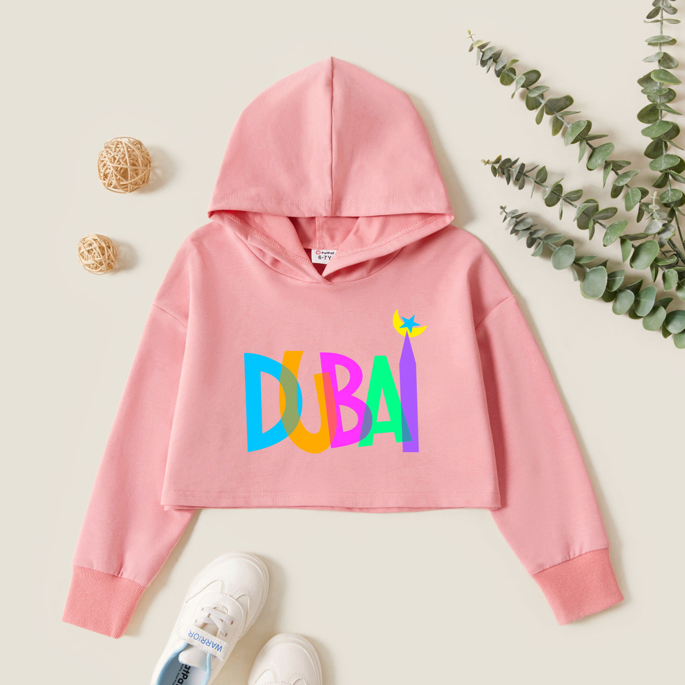 

Kids Girl Graphic Letter Print Long-sleeve Hooded Pullover