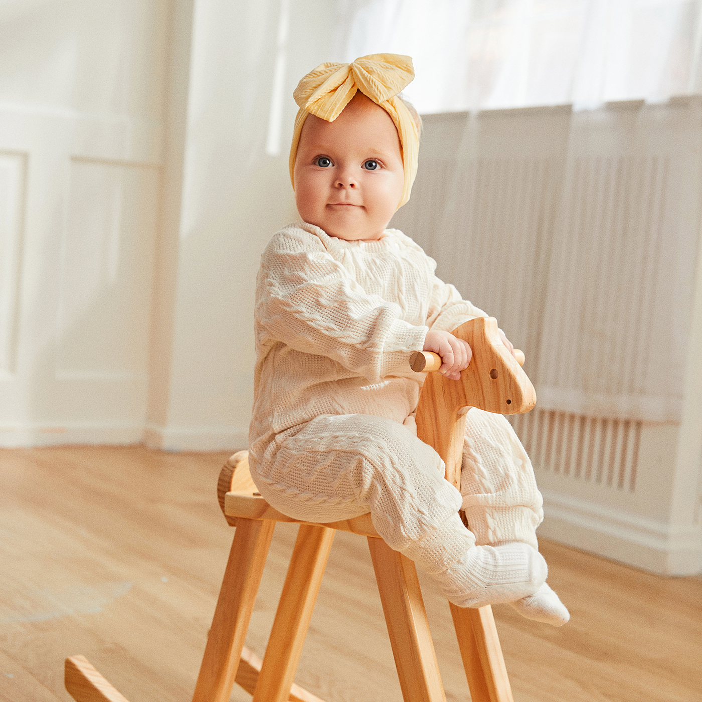 

100% Cotton Baby Solid Long-sleeve Snap-up Knitted Jumpsuit
