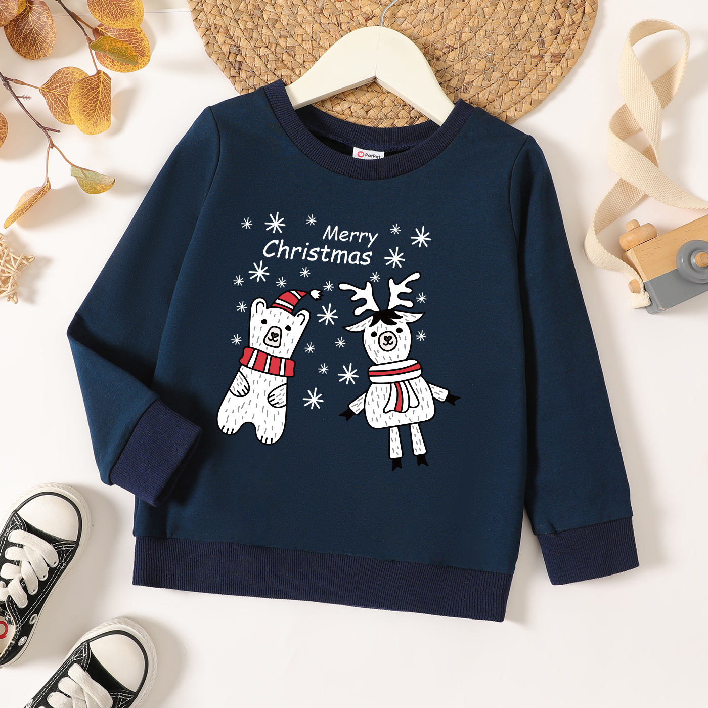 

Christmas Toddler Unisex Graphic Bear Print Long-sleeve Pullover