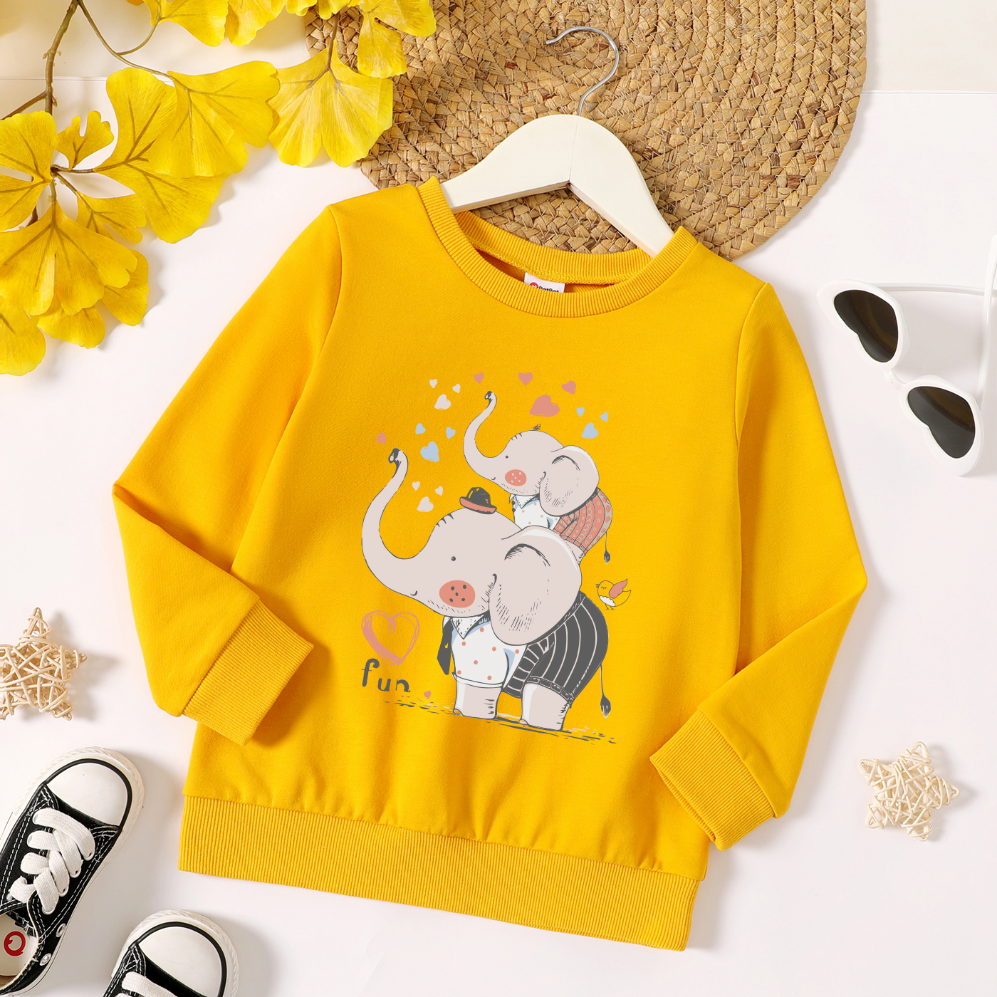 

Toddler Unisex Graphic Elephant Print Long-sleeve Pullover