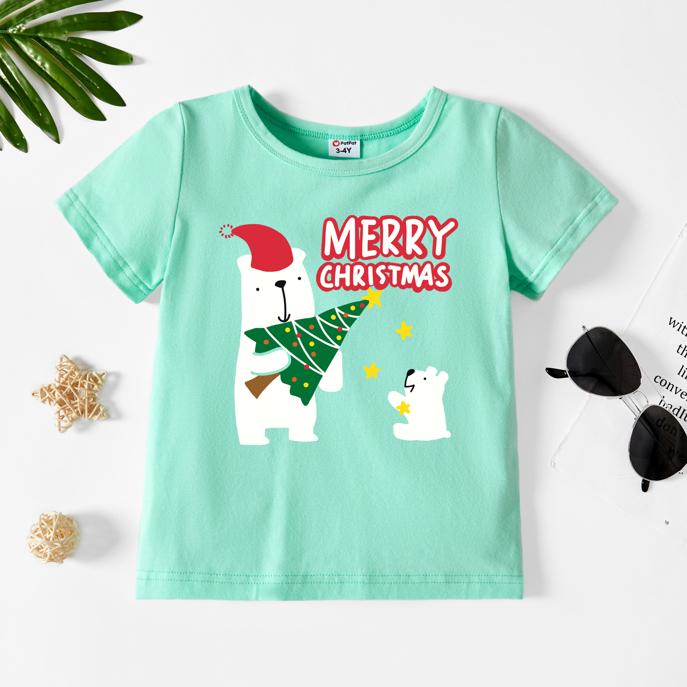 

Christmas Toddler Unisex Graphic Bear Print Short-sleeve Tee
