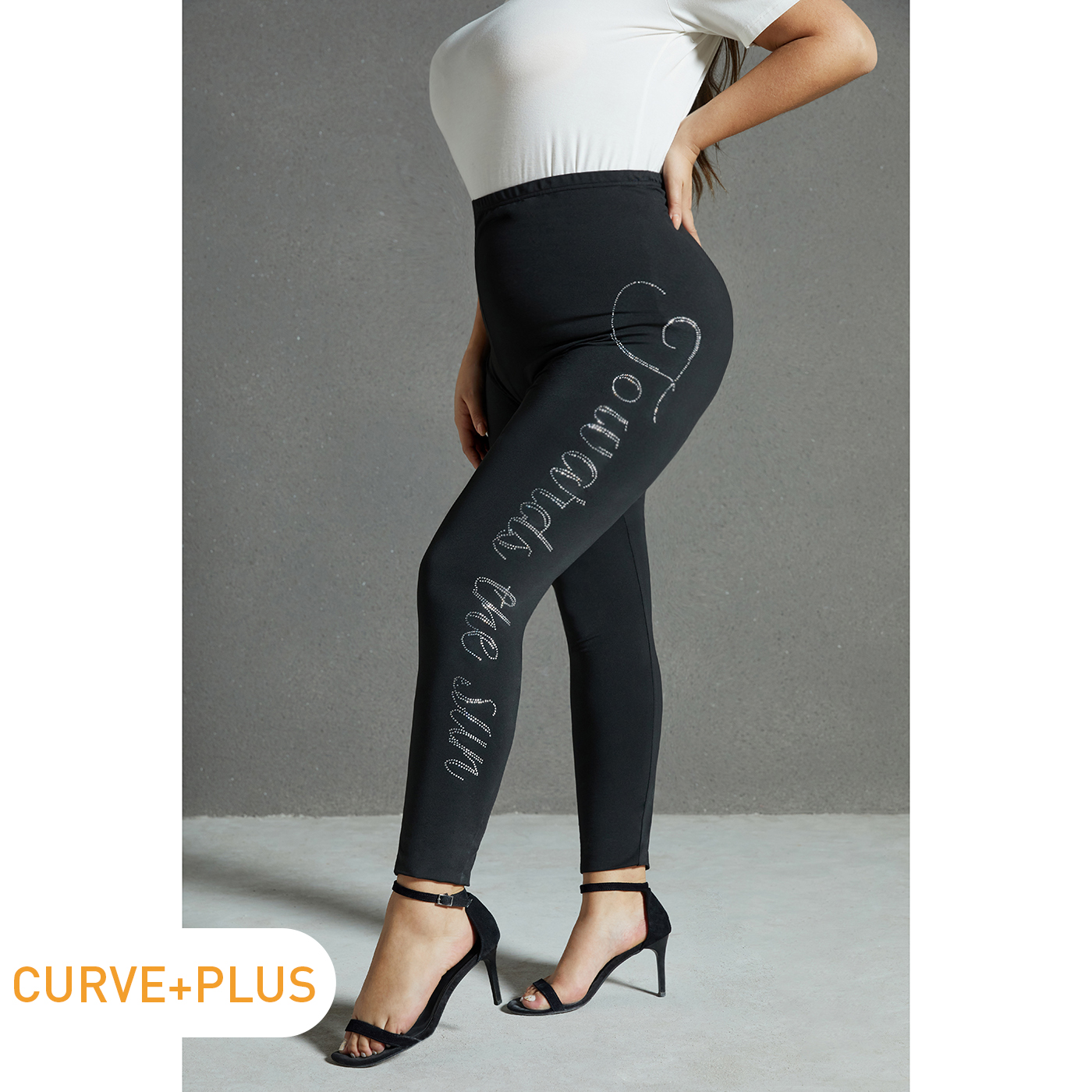 

Women Plus Size Casual Letter Print Skinny Pants