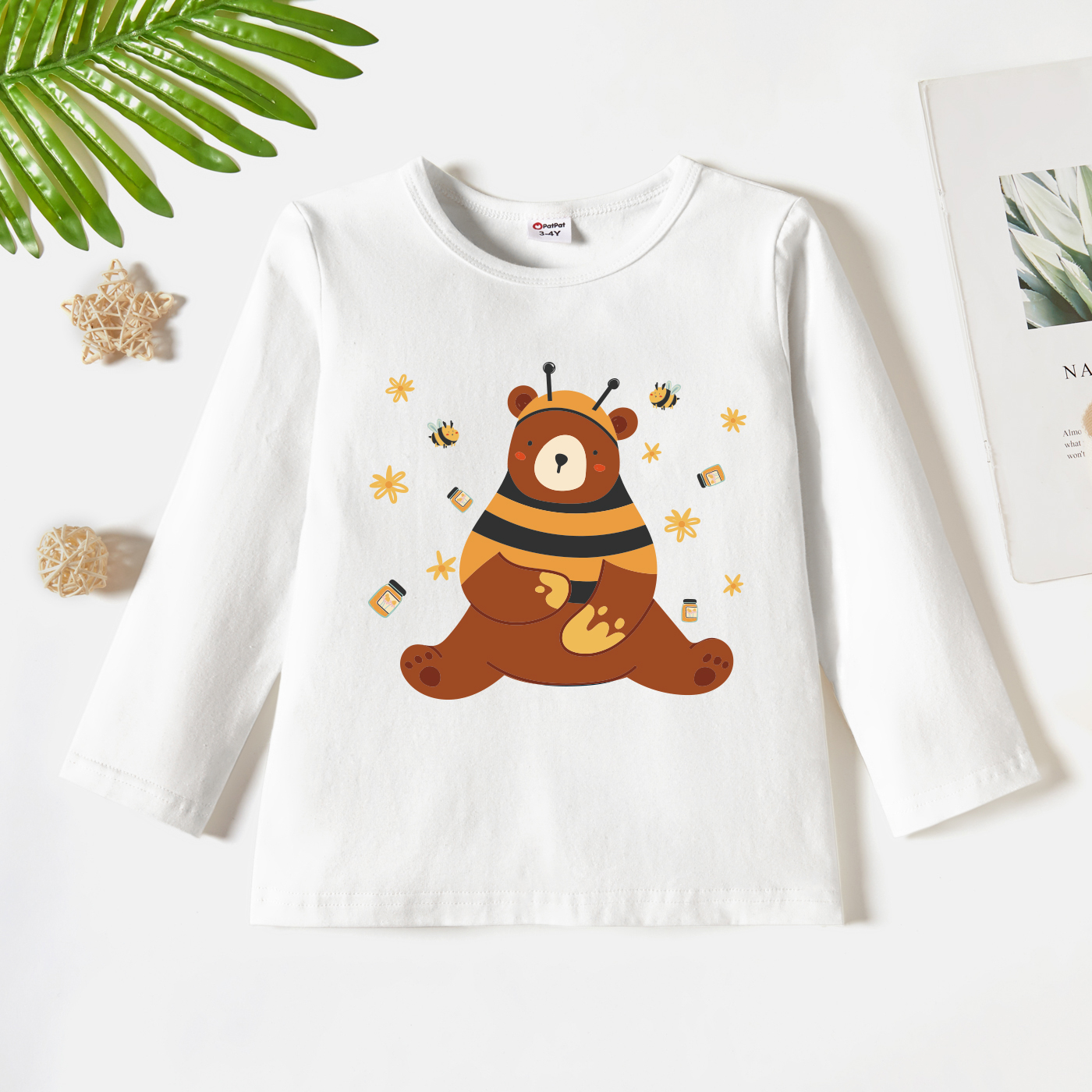 

Toddler Boy Graphic Bear Print Long-sleeve Tee