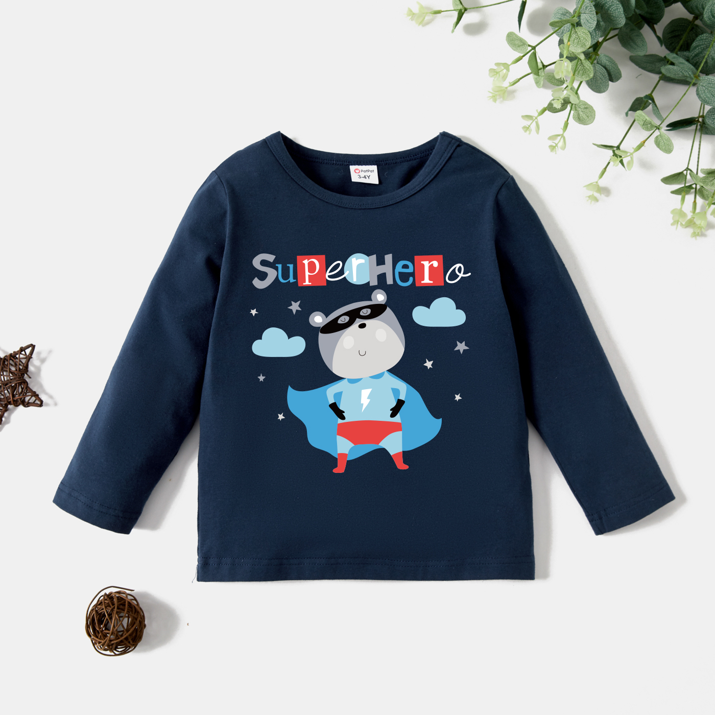

Toddler Boy Graphic Superman Print Long-sleeve Tee