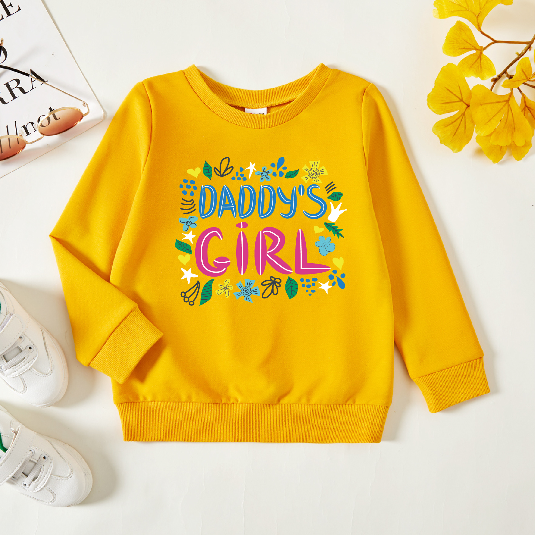 

Toddler Girl Letter Floral Print Ginger Pullover Sweatshirt