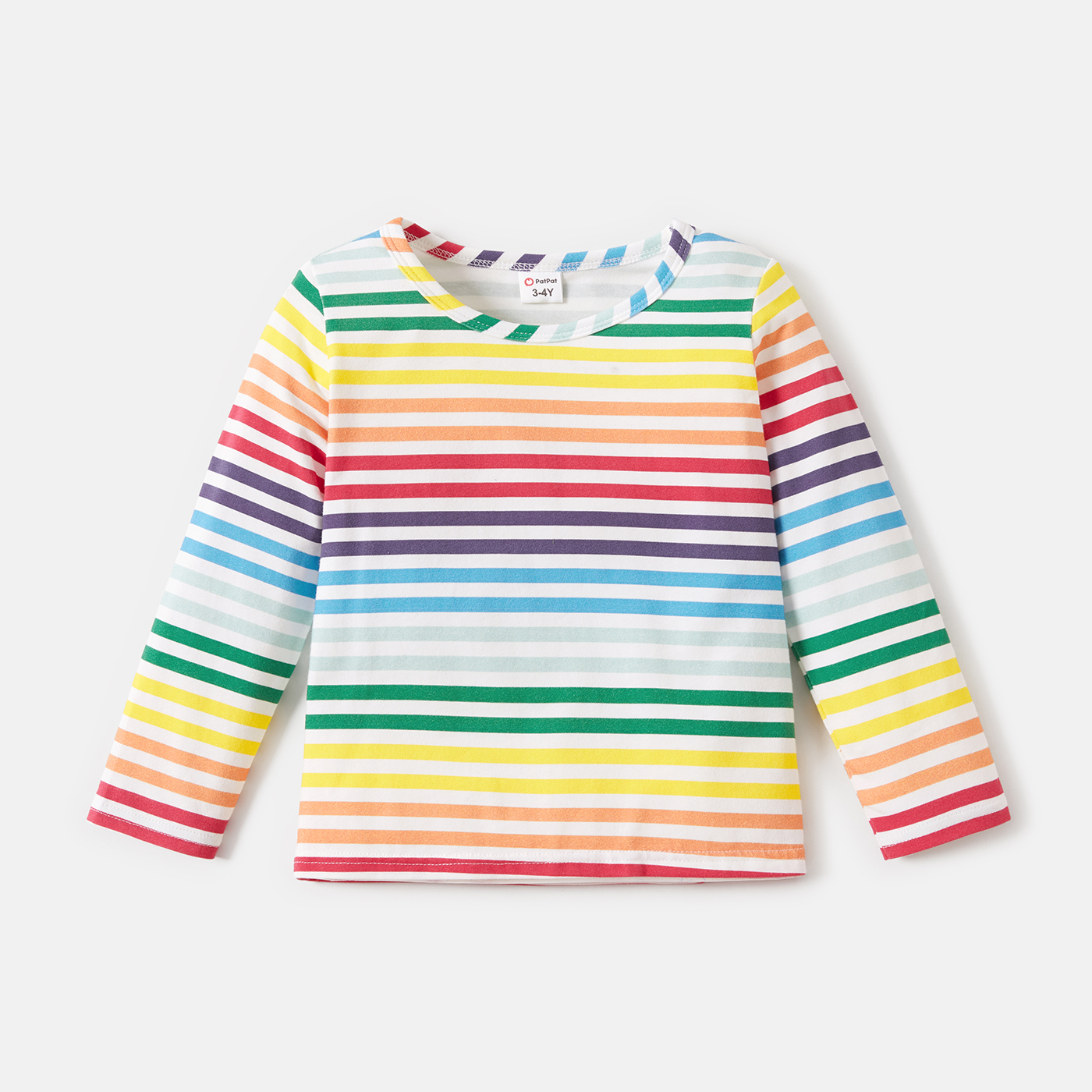

Toddler Cotton Colorful Stripe Long-sleeve Tee