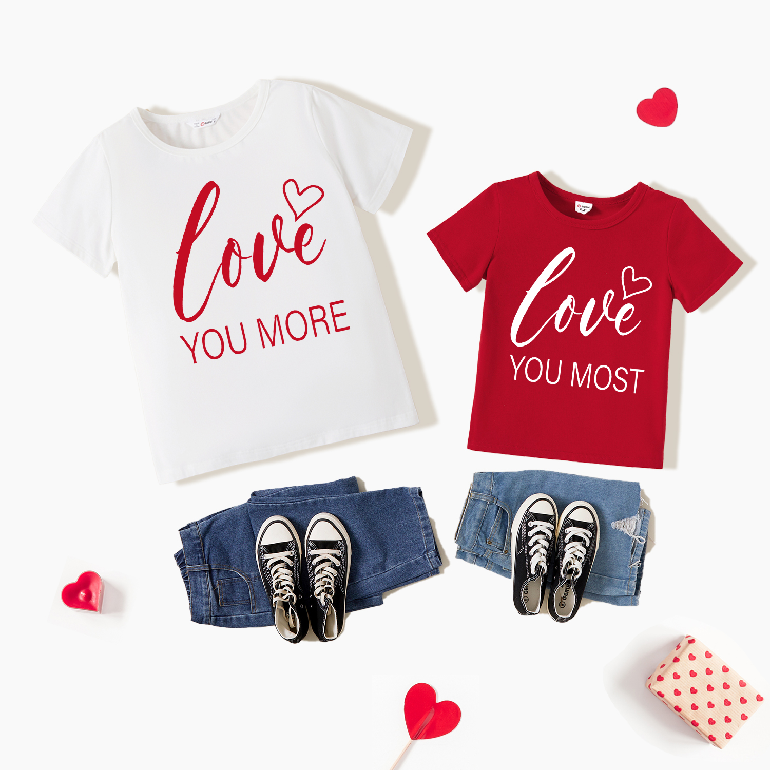 

Love Heart and Letter Print Short-sleeve T-shirts for Mom and Me