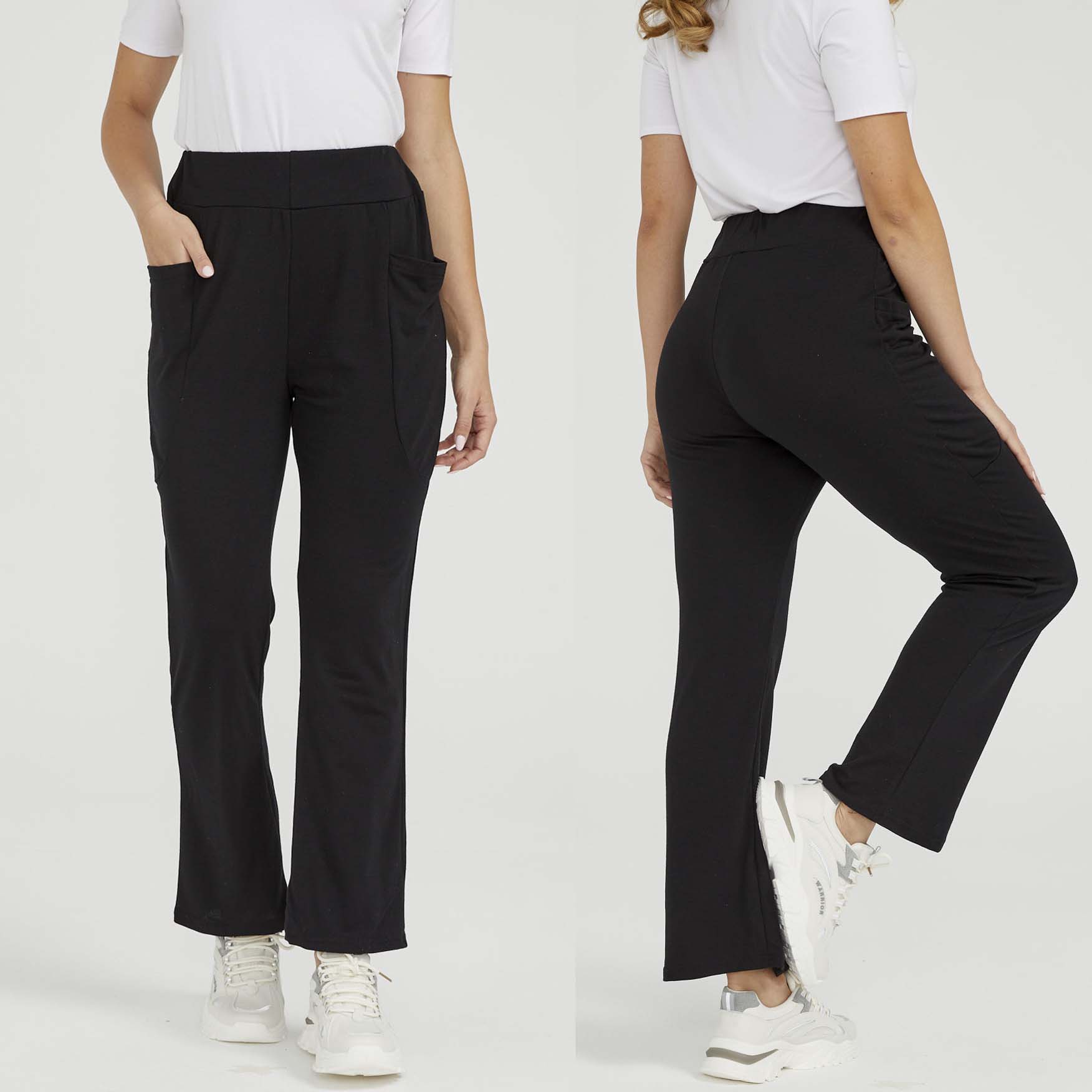 

Pure Color Dual Pocket Casual Pants