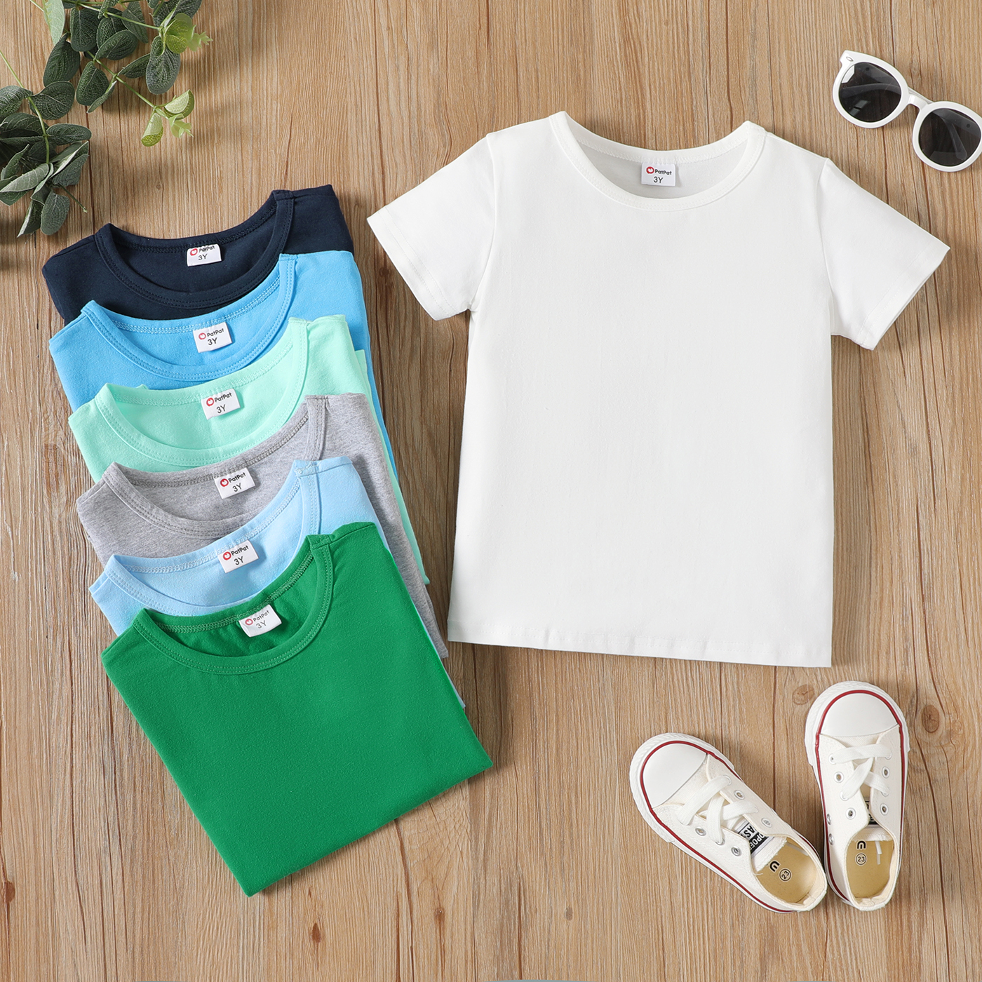 

Toddler Boy Solid Color Short-sleeve Tee