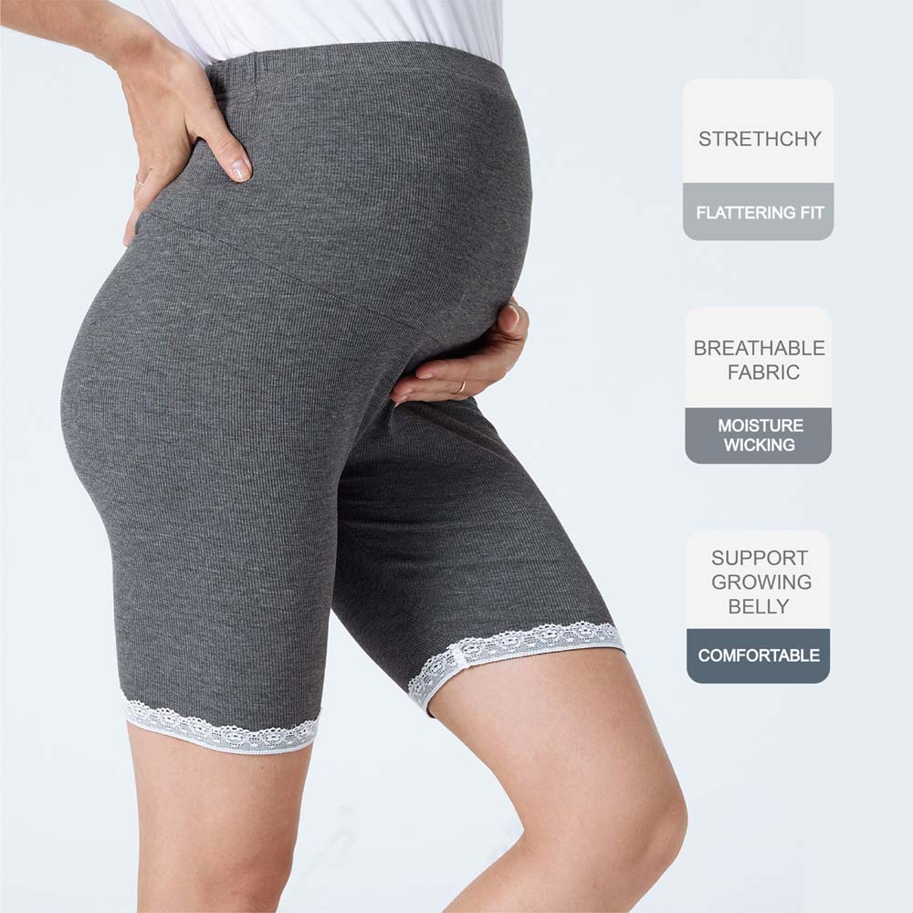 

Lace Trim Grey Leggings