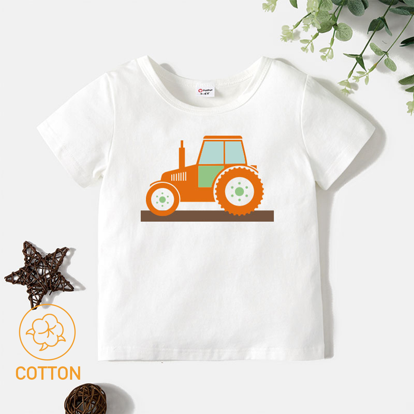 

Toddler Graphic Tractor Print Short-sleeve Tee