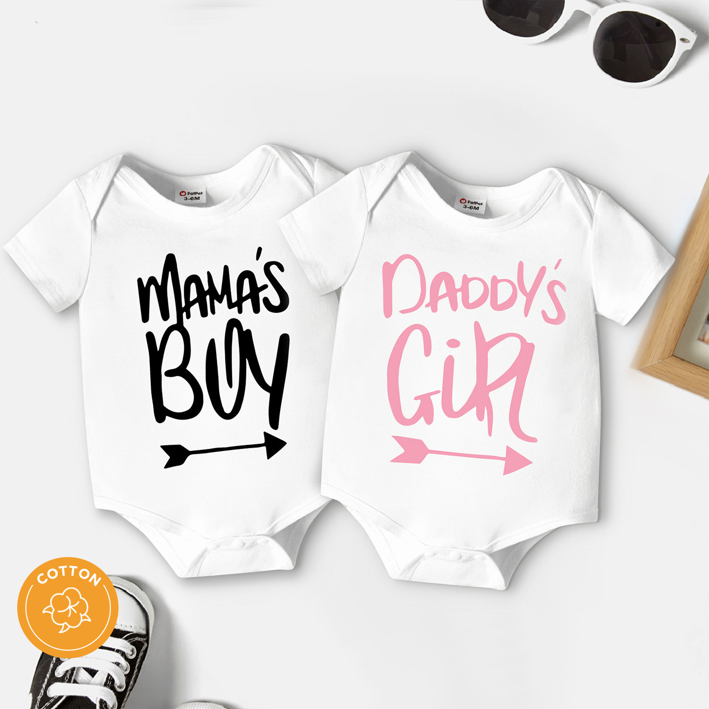 

Baby Boy/Girl Letter Print White Short-sleeve Romper