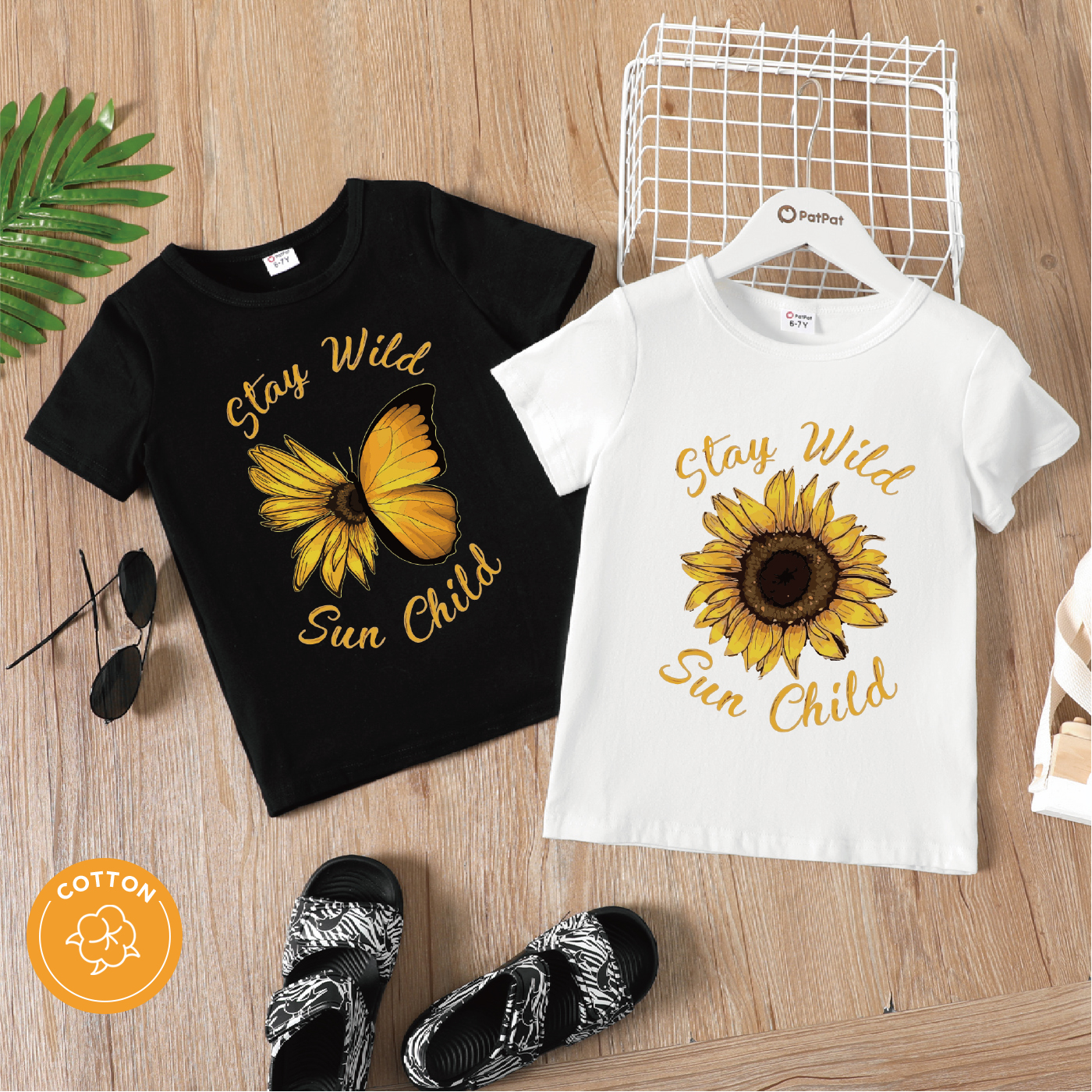 

Kid Boy/Kid Girl Letter Floral Print Short-sleeve Cotton Tee