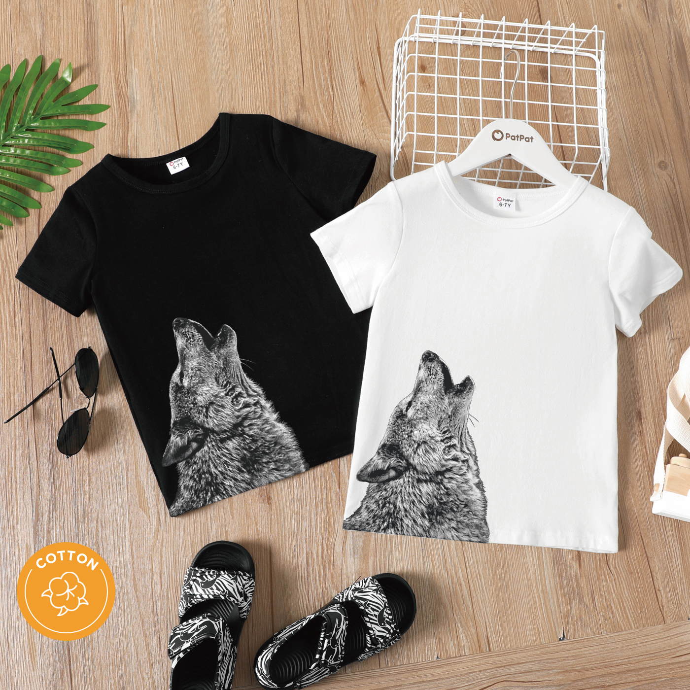 

Kid Boy Animal Print Casual Short-sleeve Cotton Tee