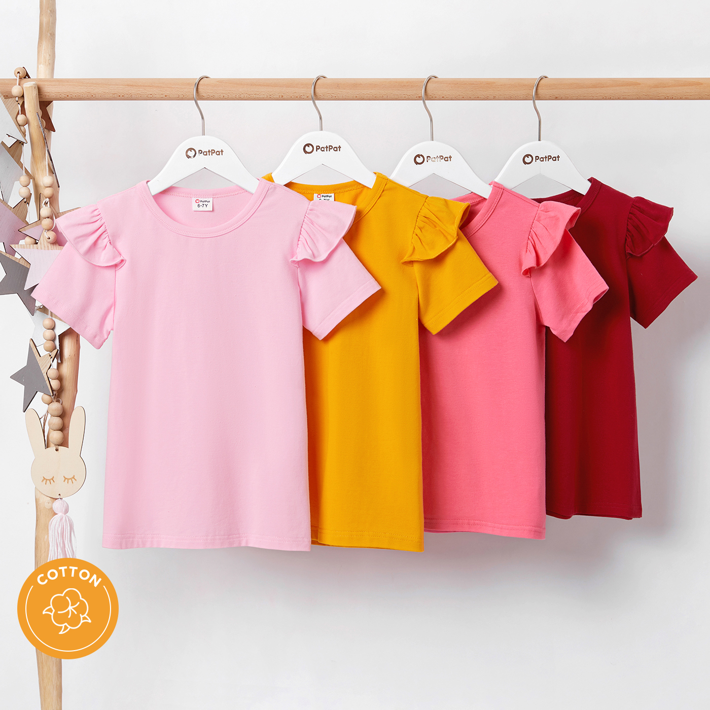 

Kids Graphic Flutter-sleeve Light pink Short-sleeve Tee