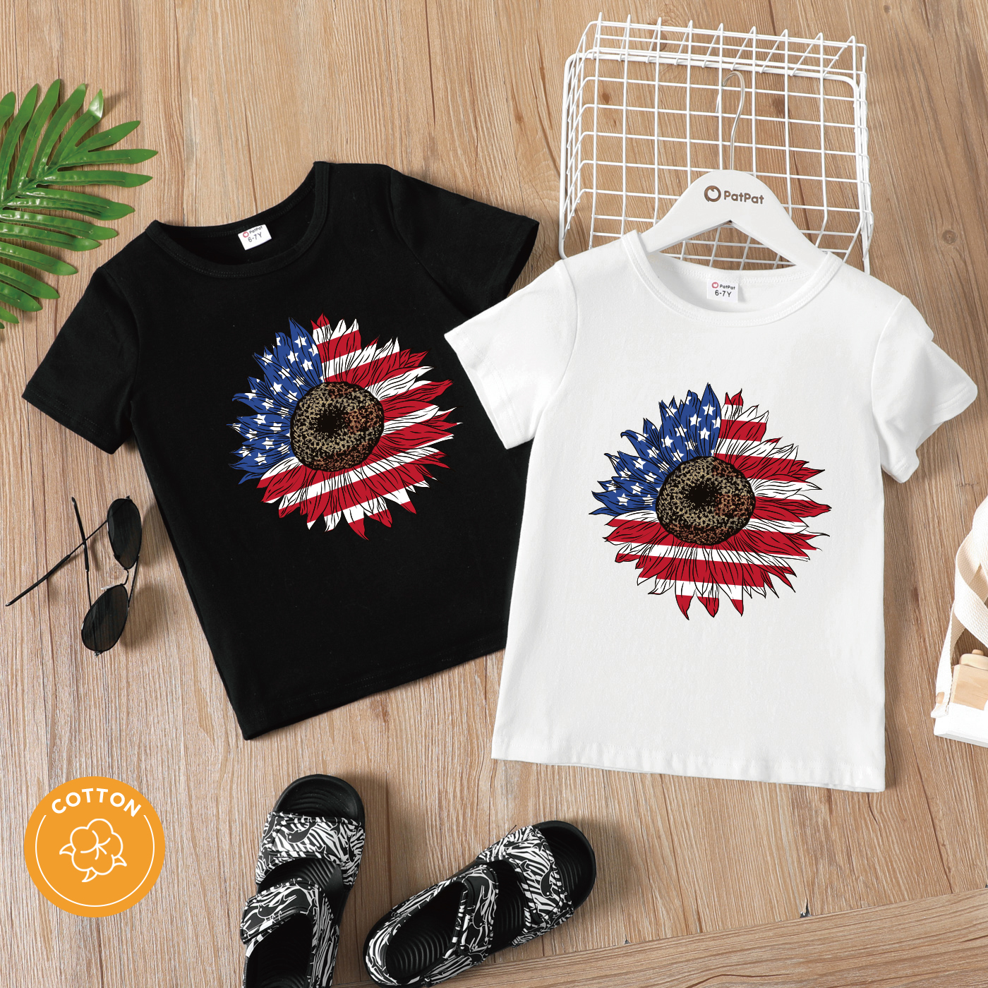 

Independence Day Kid Boy/Kid Girl Floral Pattern Short-sleeve Tee