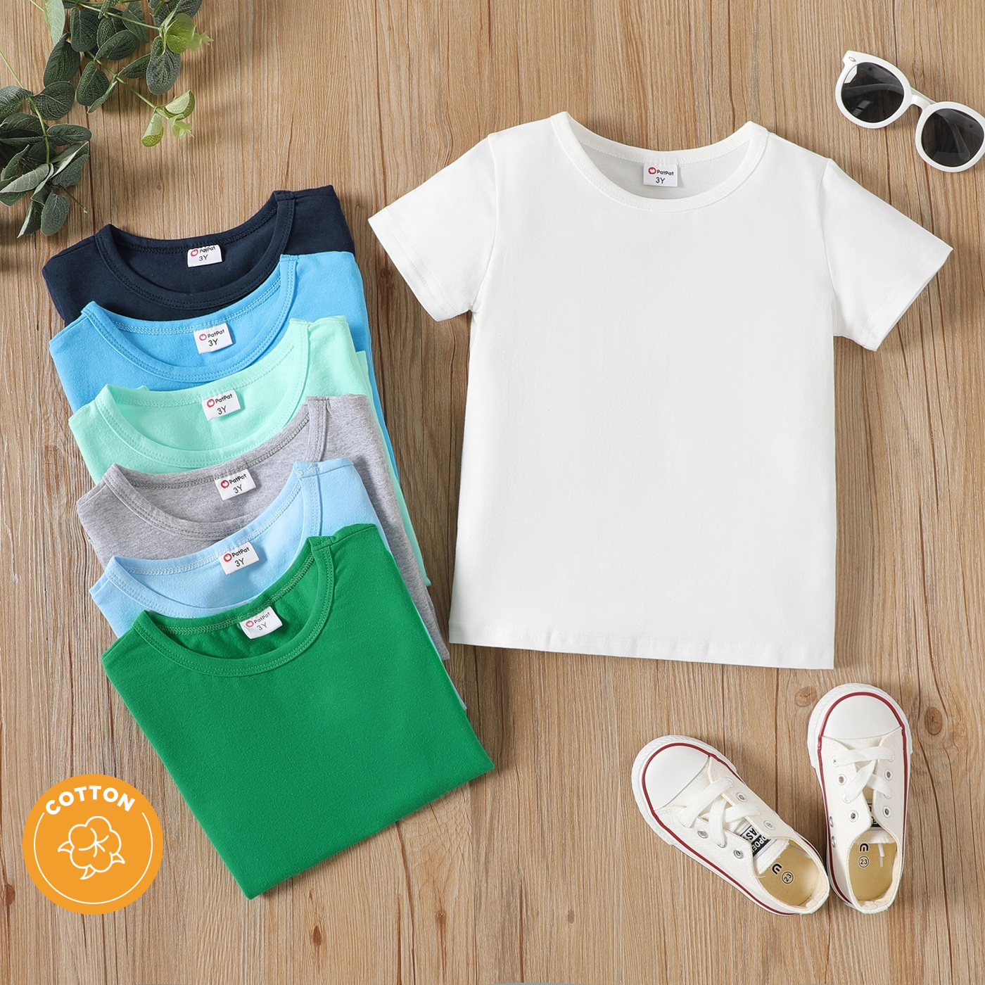 

Toddler Boy Solid Color Short-sleeve Tee