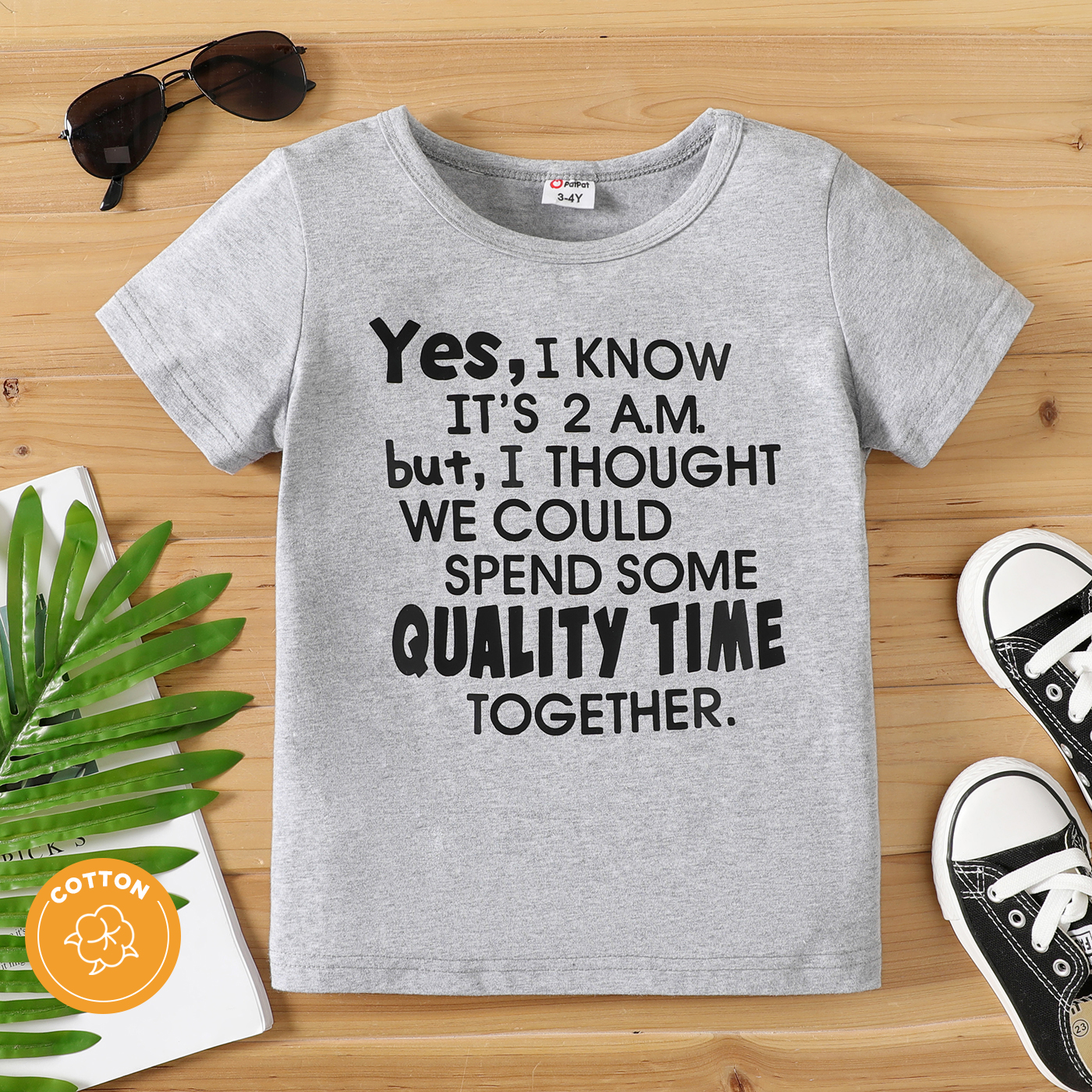 

Toddler Boy Letter Print Short-sleeve Light Grey Tee