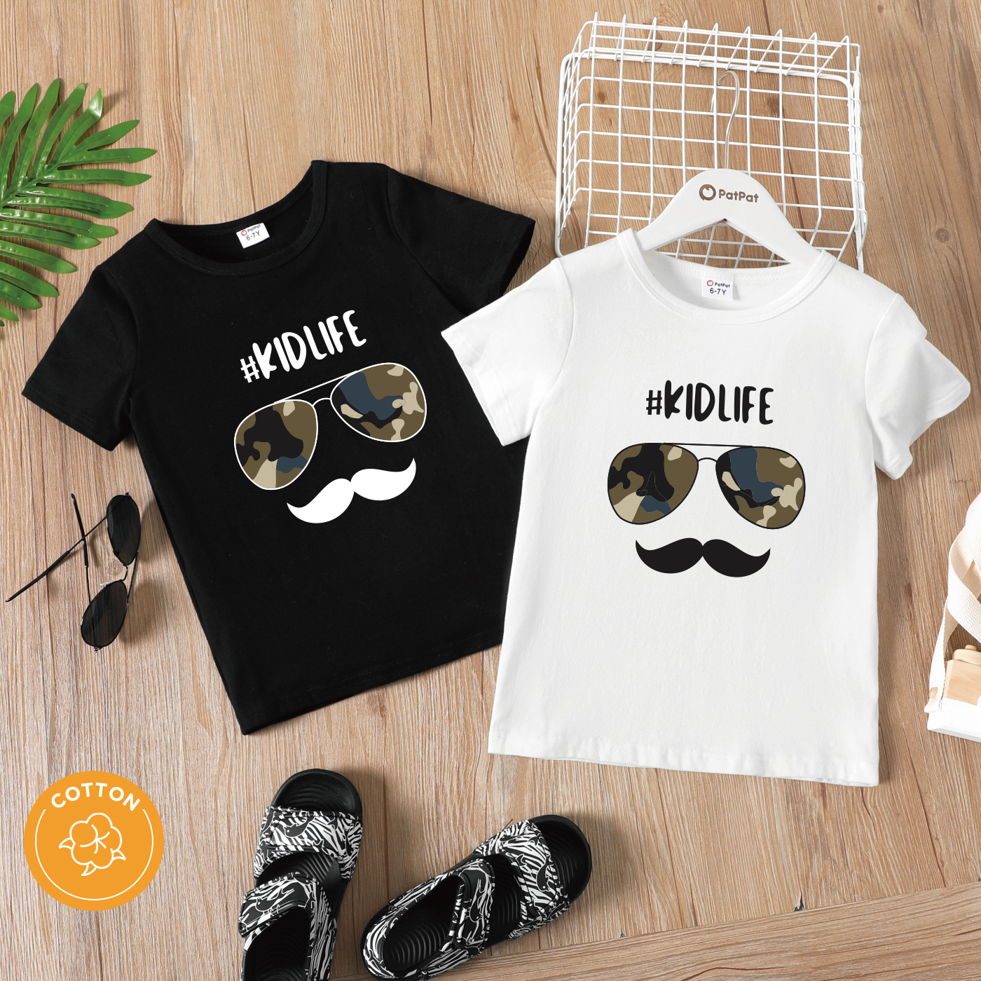 

Kid Boy Casual Letter Camouflage Painting Print Short-sleeve Cotton Tee