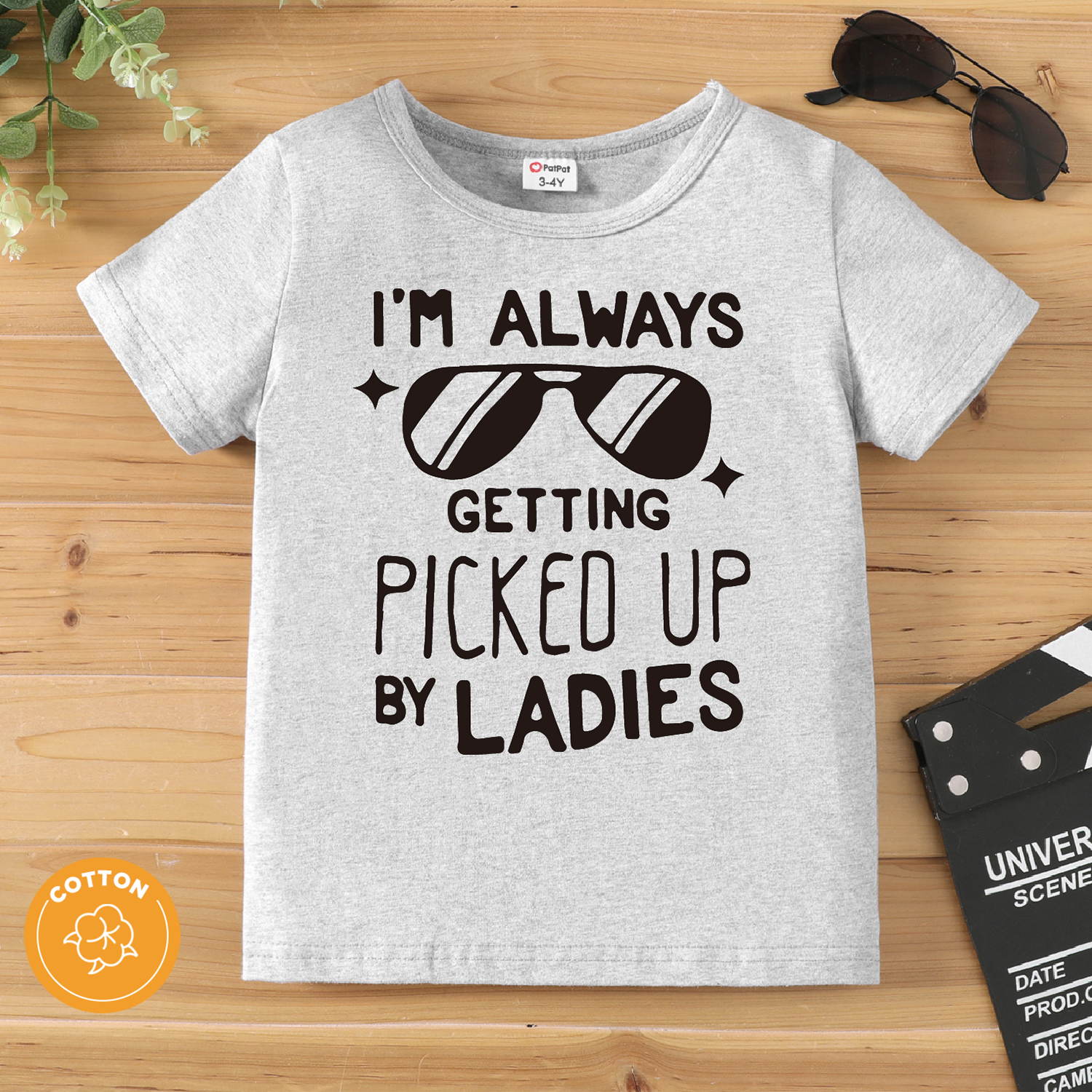 

Toddler Boy Casual Letter Print Short-sleeve Light Grey Tee
