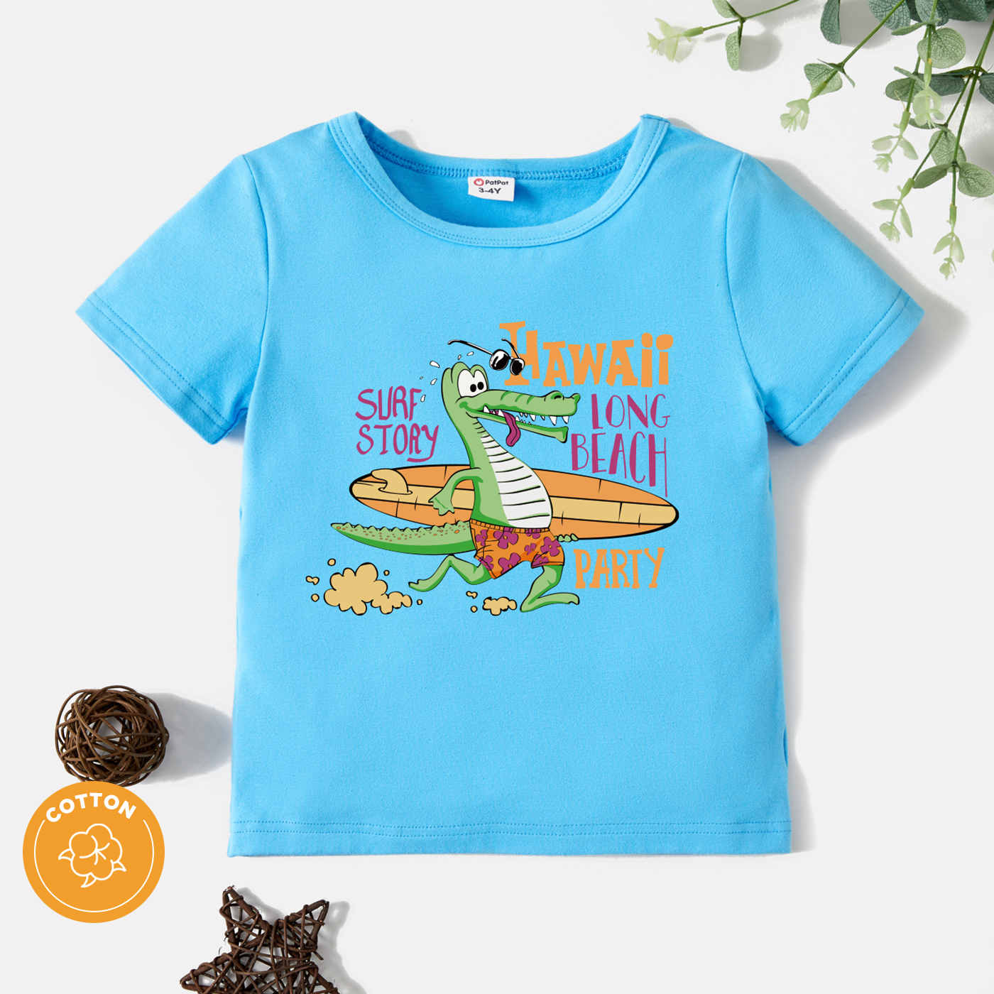 

Toddler Boy Graphic Dinosaur and Letter Print Short-sleeve Tee