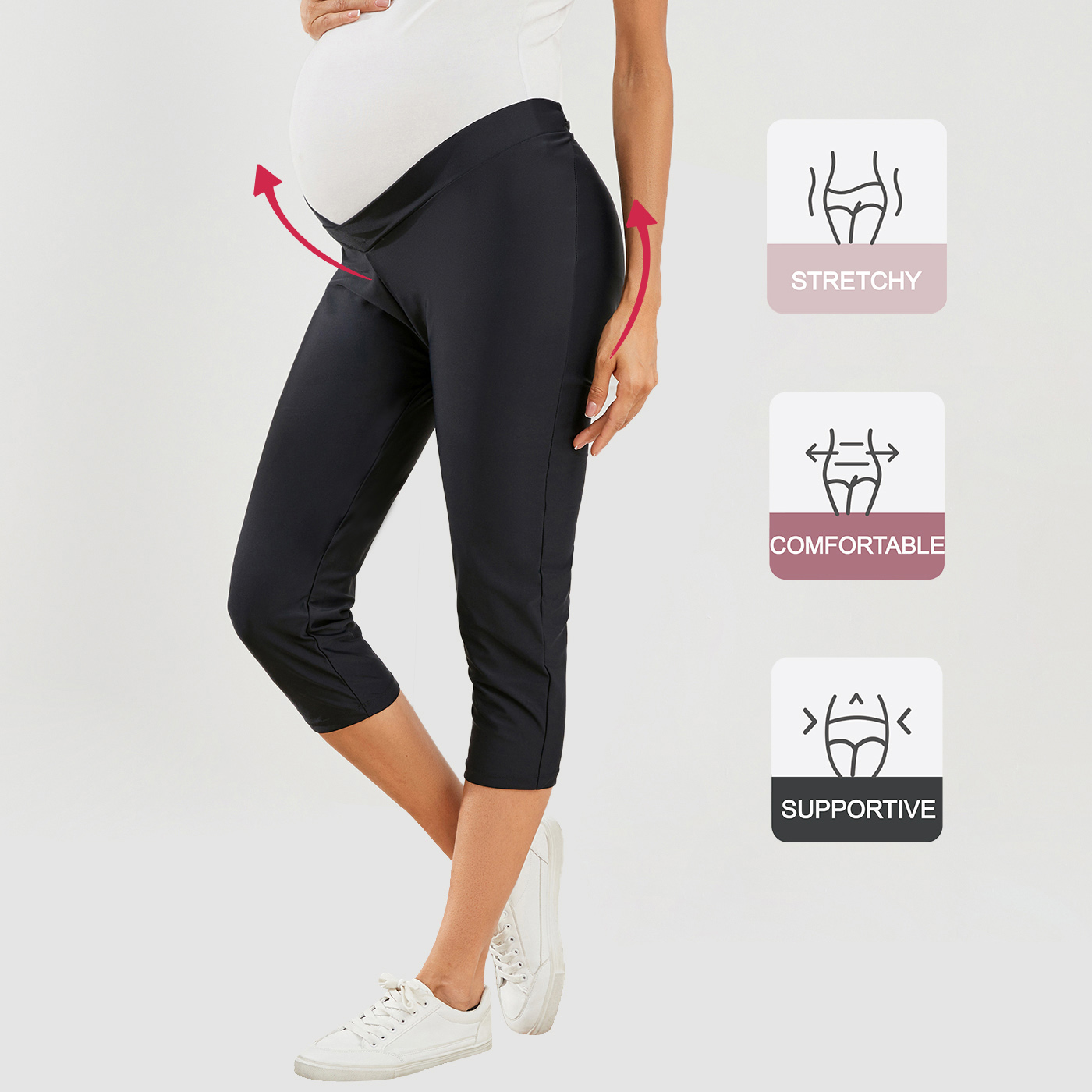 

Maternity Black Elastic Leggings