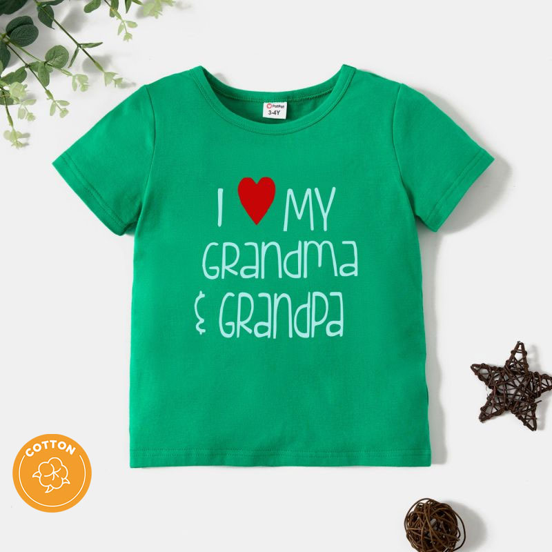 

Toddler Graphic Letter and Heart Print Short-sleeve Tee