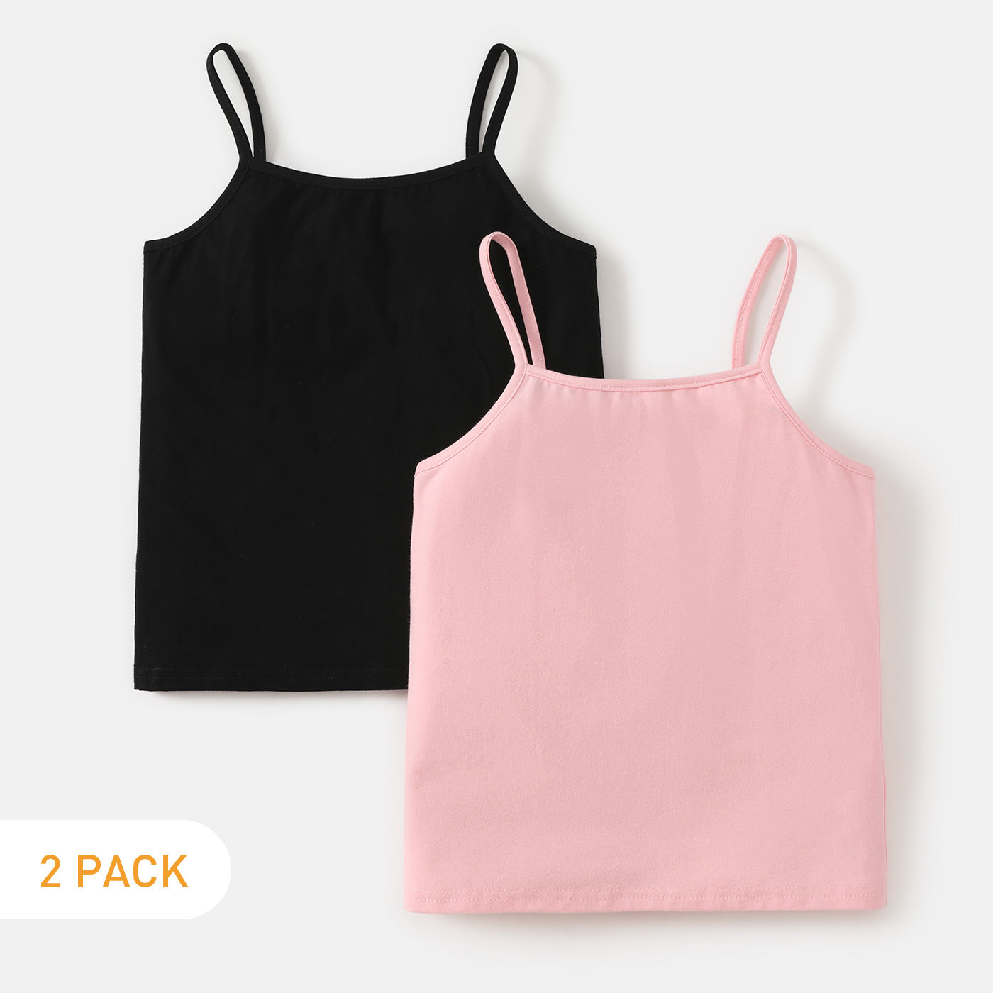 

2-Pack Kid Girl Solid Color Cotton Camisole