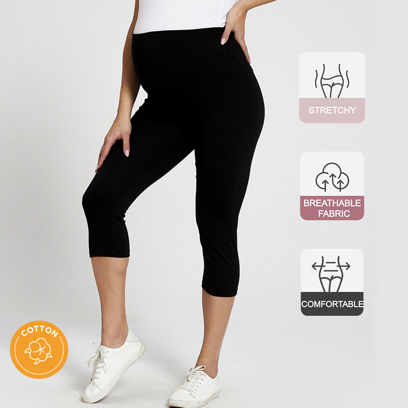 

Maternity casual Plain Black Casual pants