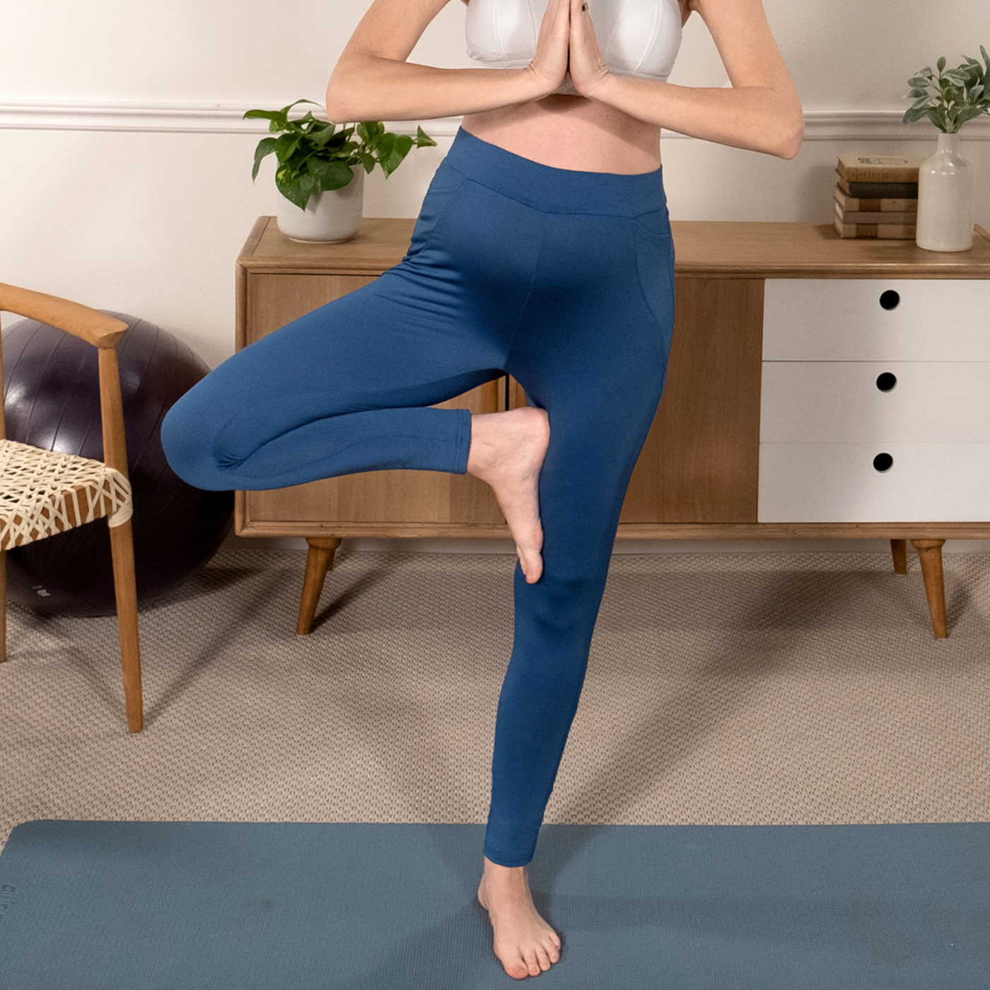 

Maternity Casual Blue Grey Leggings