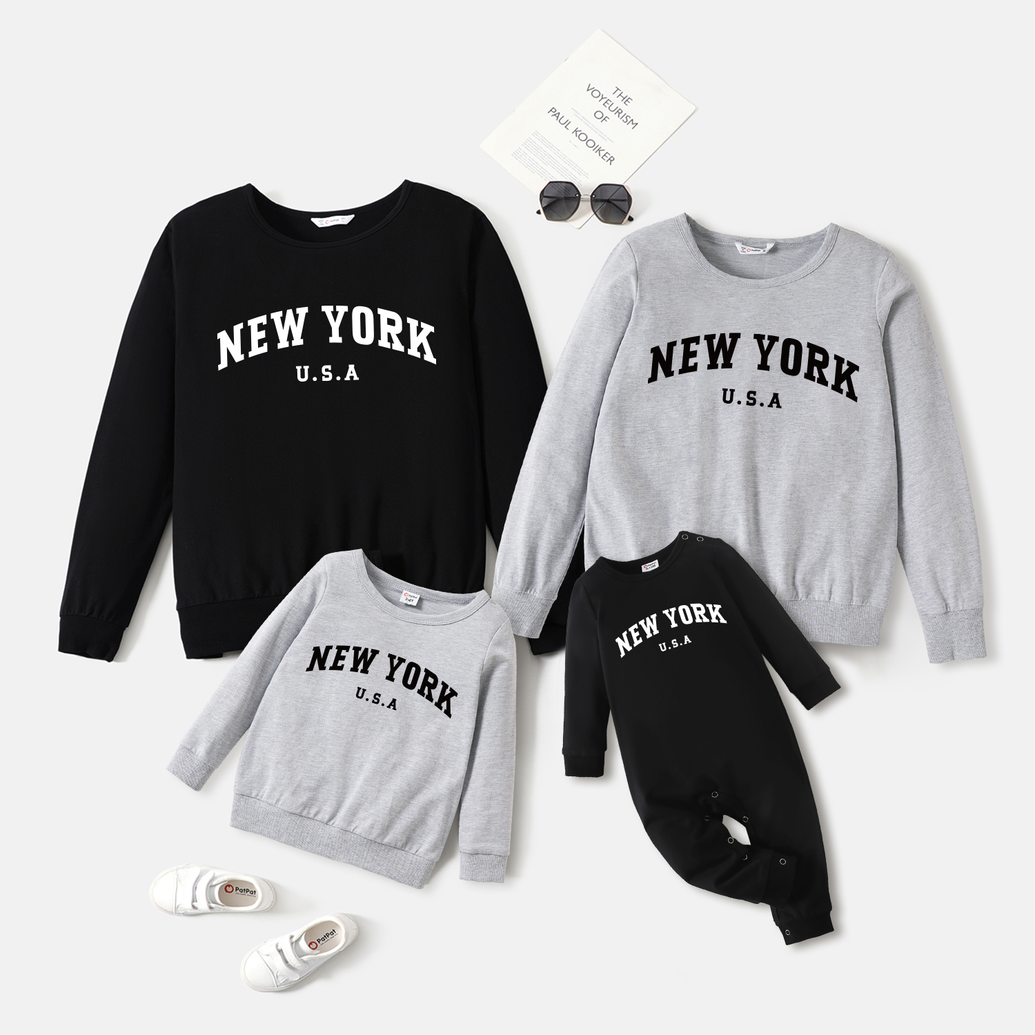 

Family Matching 100% Cotton Long-sleeve Letter Print Pullover Sweatshirts