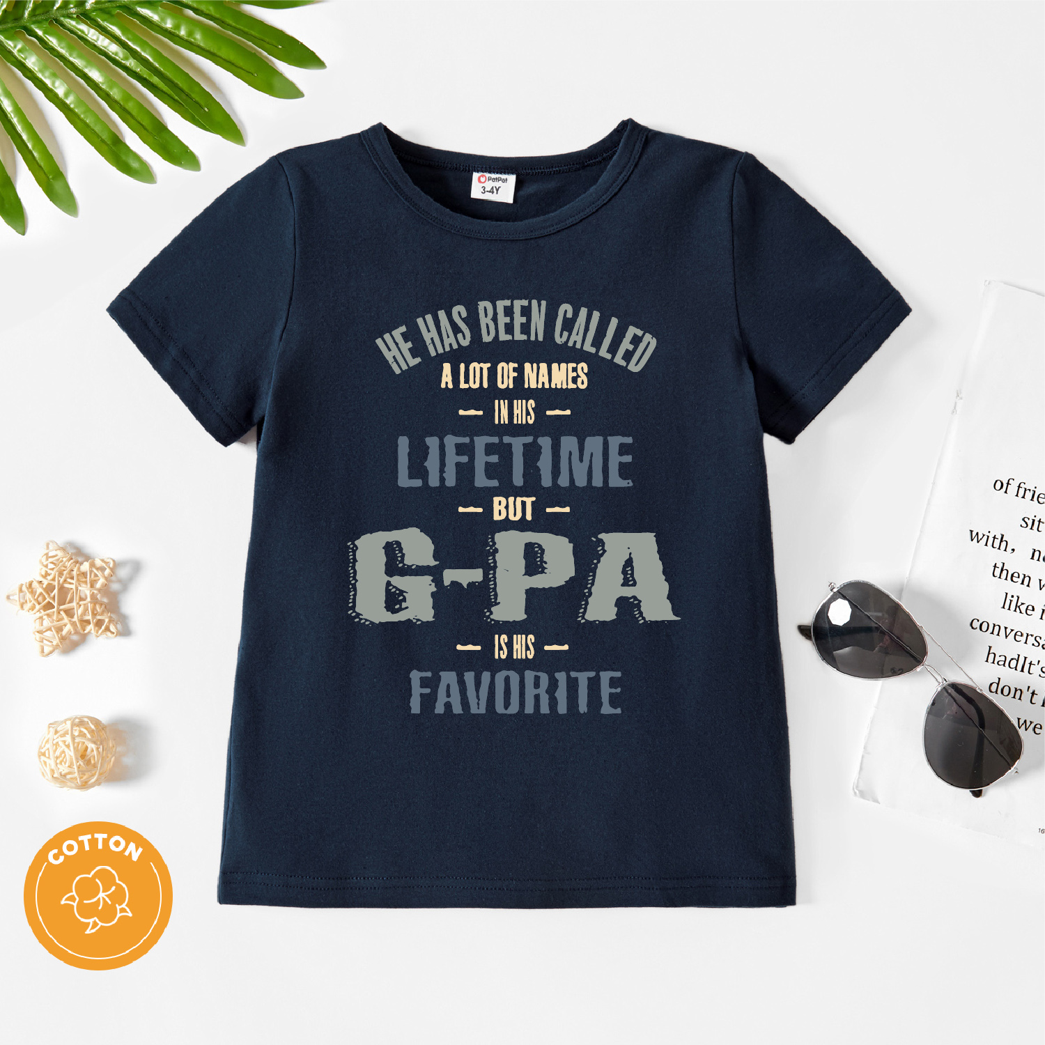 

Toddler Boy Casual Letter Print Short-sleeve Dark Blue Tee