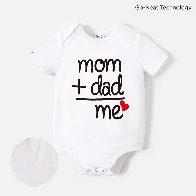 

[0M-24M] Go-Neat Water Repellent and Stain Resistant Baby Boy/Girl Love Heart & Letter Print Short-sleeve Romper