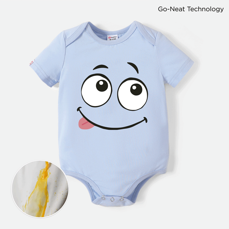 

Go-Neat Water & Stain Resistant Eco Baby Boy Cartoon Print Short-sleeve Romper