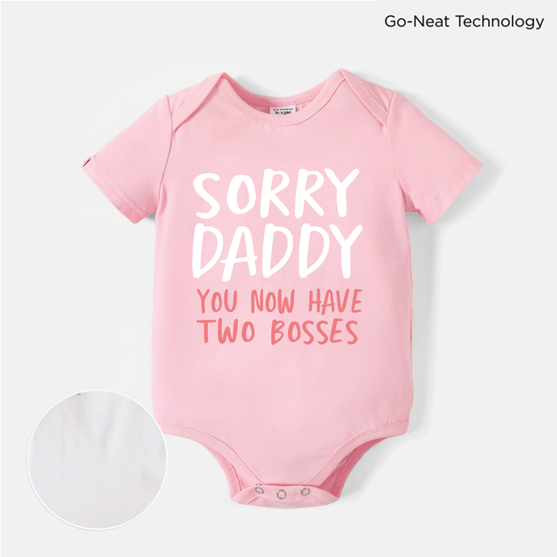 

[0M-24M] Go-Neat Water Repellent and Stain Resistant Baby Boy/Girl Letter Print Short-sleeve Romper