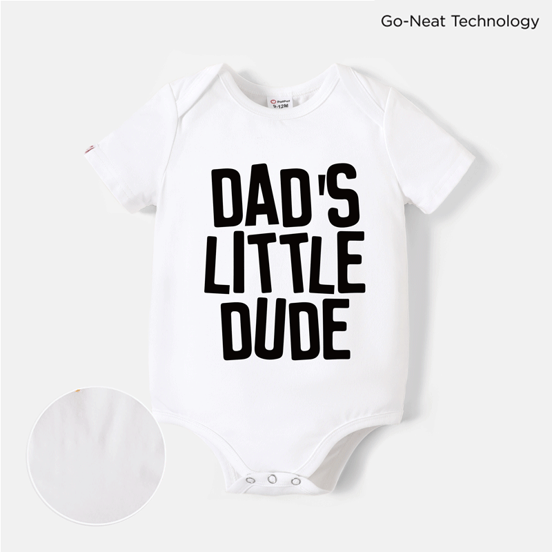 

[0M-24M] Go-Neat Water Repellent and Stain Resistant Baby Boy/Girl Letter Print Short-sleeve Romper