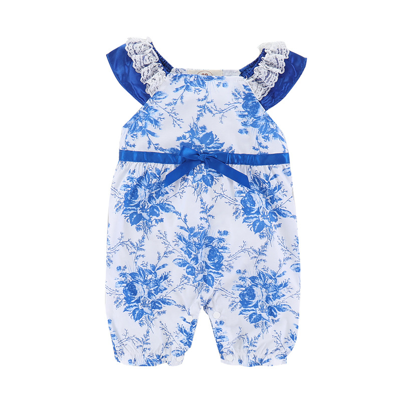 

Baby Girl Off Shoulder Floral Print Romper
