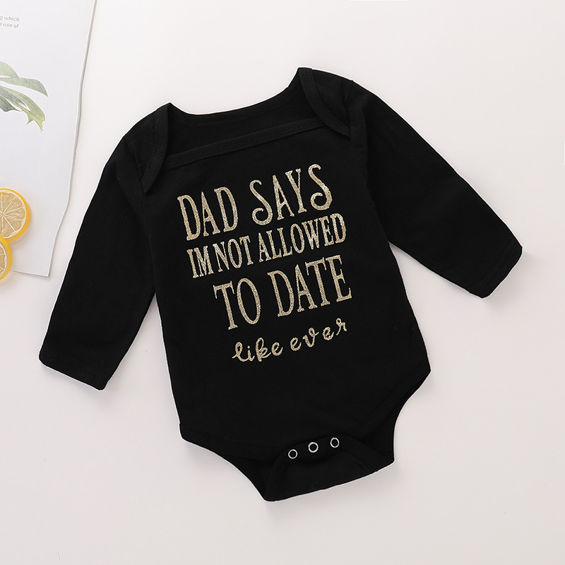 

Baby Letter Print Long-sleeve Romper
