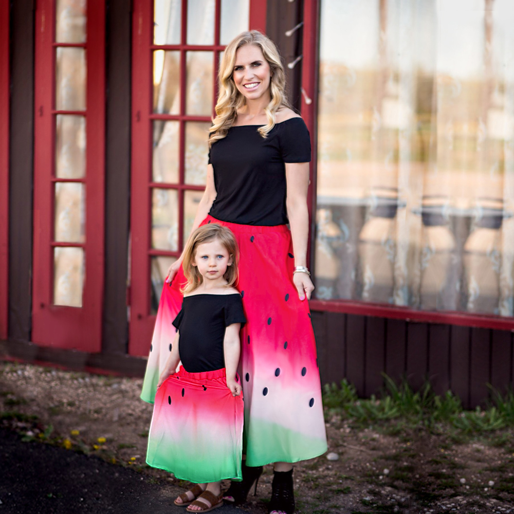 

2-piece Watermelon Skirt and Tee Set Mommy and Me