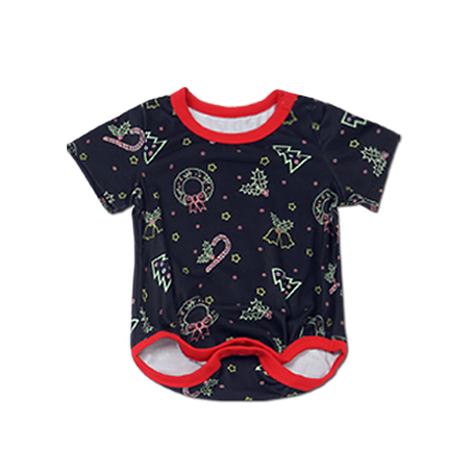 

Trendy Short-sleeve Matching Pajamas in Black