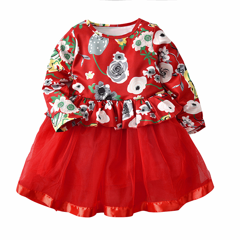 

Floral Tulle Dress in Red