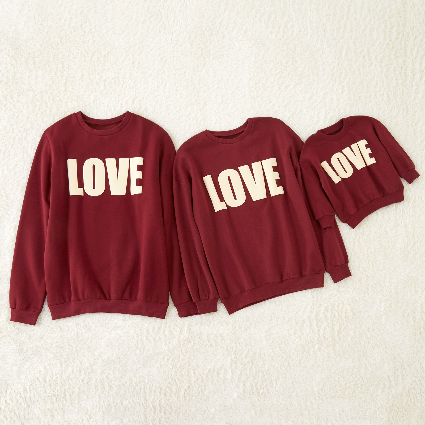 

Family LOVE Printed Pullover in Crimson