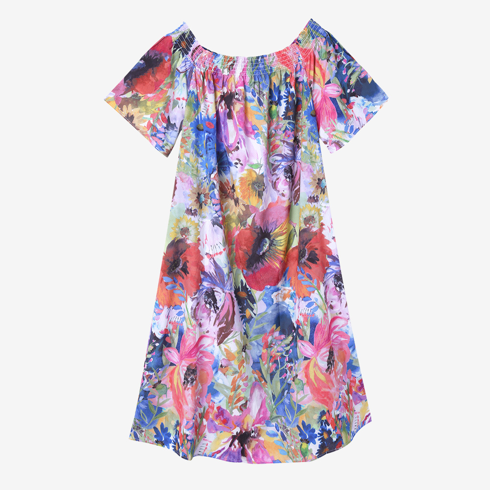 

Off the Shoulder Maternity Printed Dress